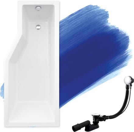 Badland INTEGRA bad met douchewand 150 x 75 cm rechts wit