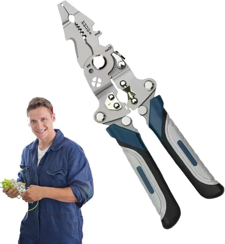 Inklapbare Stripper - Multitool Tang - Kabels Bewerken - Ergonomische Grip - 20.5 cm Lengte - Zilverkleurig