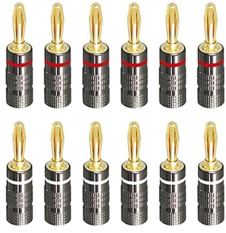 Bananenstekker voor Luidsprekerkabels - 12 Stuks (6 Paar)