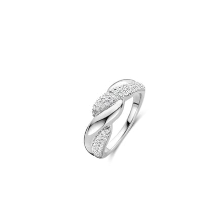 TI SENTO Dames Ring - 925 zilver - Zirconia wit - Maat 17.25 mm / maat 54 - 12370ZI