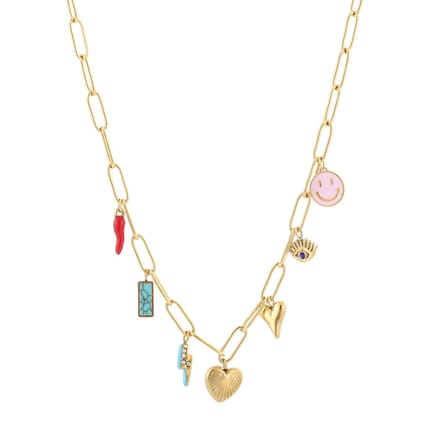 Michelle Bijou - Charms ketting - Bedels - Goud - Stainless steel