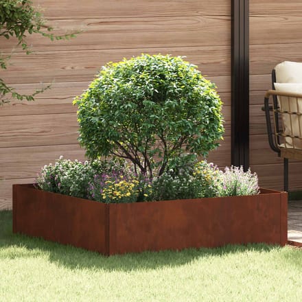 vidaXL - Gazonrand - 100 - x - 100 - x - 35 - cm - Staal - Roestig