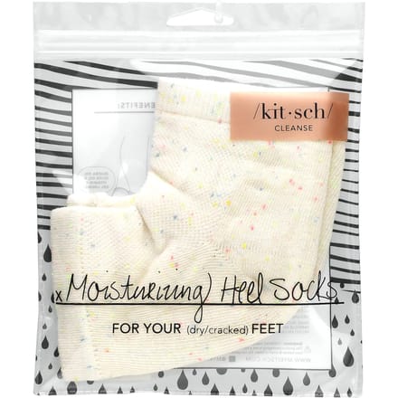 Chaussettes pour talons Kitsch, Hydratantes, Taches arc-en-ciel, 1 Paire white