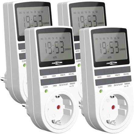 Ansmann 1260-0006-590-01 Schakelklok programmeerpakket Digitaal Dagprogramma, Weekprogramma 3680 W IP20 Continubedrijf, AAN/AUTO/UIT-programma,