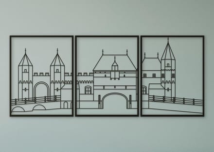 Wanddecoratie | De Koppelpoort Amersfoort - L (60x145cm)