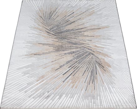 Karpet24 Creation Dynamic - Abstract Vloerkleed met Spiraaldesign in Grijs en Crème-80 x 150 cm