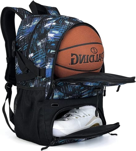 Basketbal Rugzak - Sporttas Bal Compartiment - Sport Training - Speciale Compartimenten - 28 Liter - Blauw