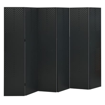 vidaXL - Kamerscherm - met - 6 - panelen - 240x180 - cm - staal - zwart