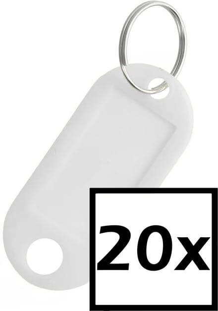 Sleutelhanger Sleutellabel Bagage Label Sleutel Naamlabel - Wit - 20x
