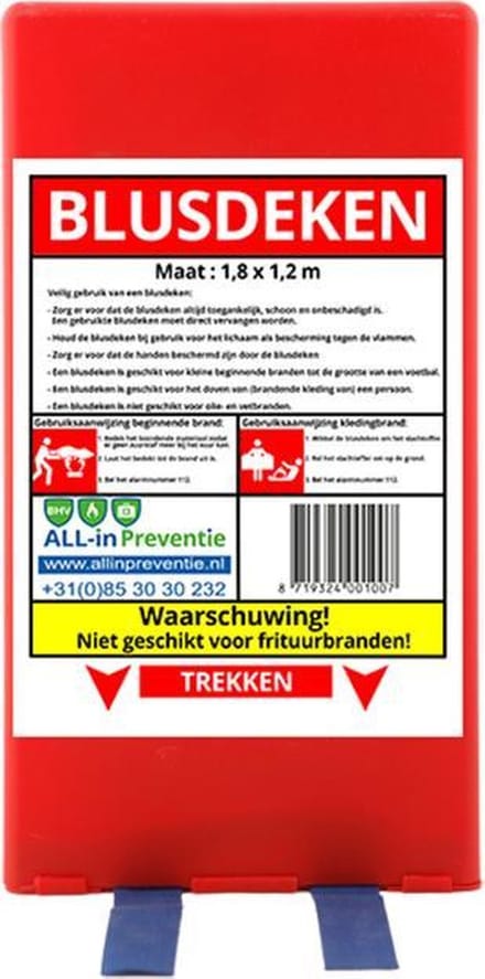 All-in Preventie Blusdeken 1,2 x 1,8 meter in harde kunststof box