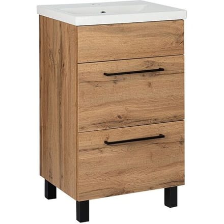 Badkamerset 50 cm staand kastje met wastafel Eiken Wotan Sol Wotan