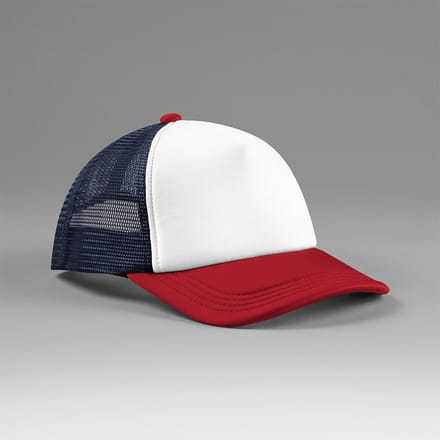 Beechfield Multicolour 5-panel trucker pet B639 - NAVY / RED - One size