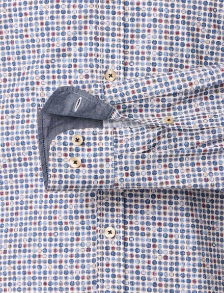 modieus blauw geprint Casa Moda casual fit overhemd
