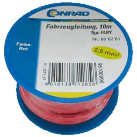 Conrad Components 606261 Voertuigkabel FLRY-B 1 x 2.50 mm² Rood 10 m