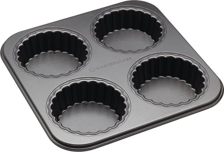 MasterClass 4 geribbelde mini-taartvormpjes met anti-aanbaklaag (26 cm)