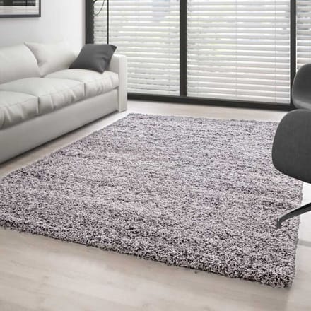 TapisTrend Harig tapijt Lichtgrijs 80x150 cm Hoogpolig vloerkleed, effen