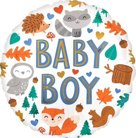 Amscan Folieballon Baby Boy Woodland 43 Cm Wit