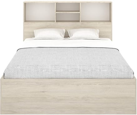 Vente-unique Bedframe hout natuurlijk licht, wit 140 x 190 cm