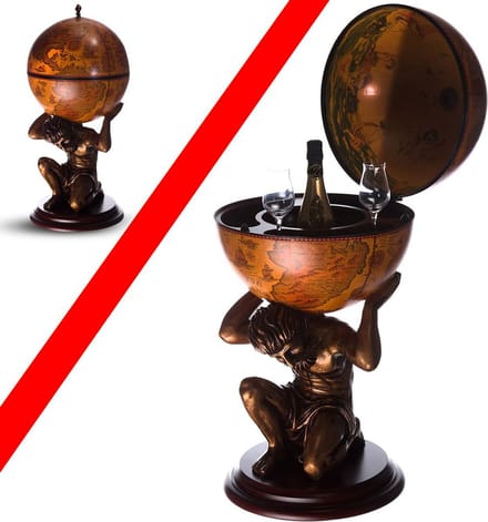ApexArte® Globebar - Wereldbol bar - Whiskey Set - Bijzettafel - Authentiek