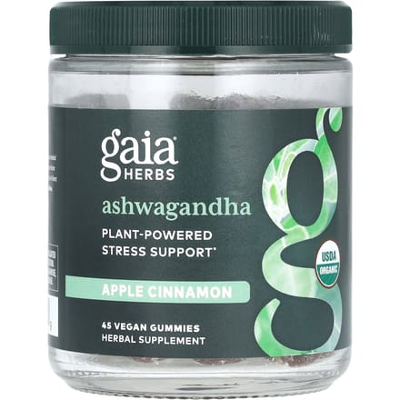 Gaia Herbs, Ashwagandha, Pomme Cannelle, 45 Gommes Végans