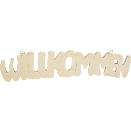 VBS Houten letters "Willkommen"