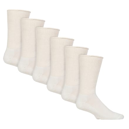 6 Pack Diabetische Bed Sokken met Grip | Antislip Extra Brede Slippersokken