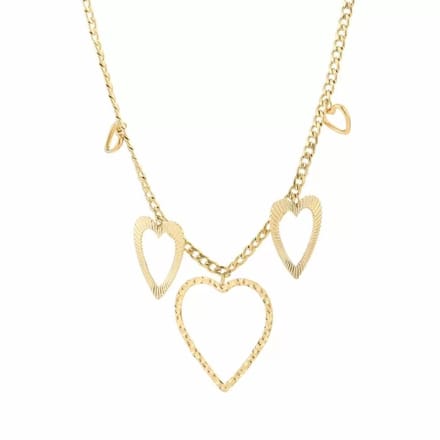 Bijoutheek Collier Bedels Schakel Hartjes Goud