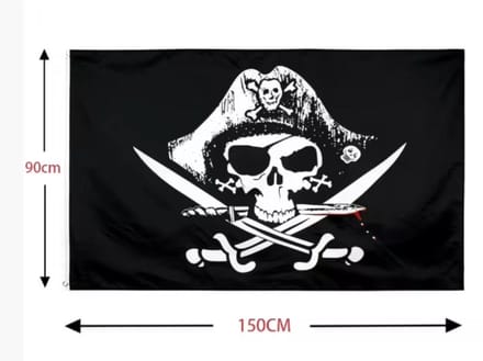 Finnacle - Jolly Roger - Piraten Vlag - 90x150 cm - Skull Bones