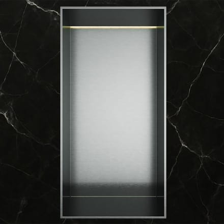 Hotbath &More Inbouwnis - 30 x 15 x 10 cm - Frameless - met LED-verlichting - RVS 316