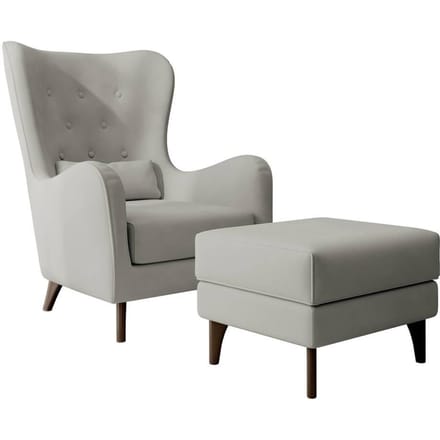 Fauteuil met hocker Casara velvet | NADUVI Collection