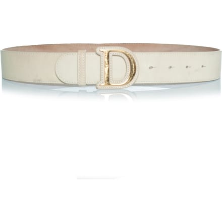 Dior, gouden gesp D-riem met beige leer