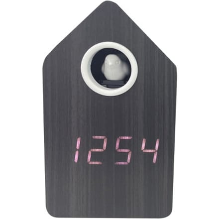 Karlsson - Wekker Cuckoo LED - Zwart hout