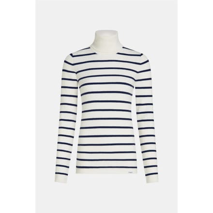 Penn & Ink W26b435 5-655 penn en ink jumper stripe ecru tabac