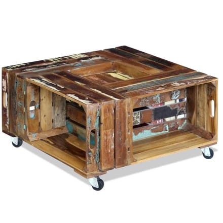 vidaXL - Salontafel - 70x70x35 - cm - massief - gerecycled - hout
