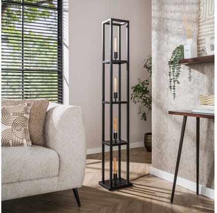 Vloerlamp 4L Quadra - Artic zwart