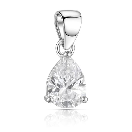 Zilveren peer geslepen zirkonia hanger – echt zilver - 8mm