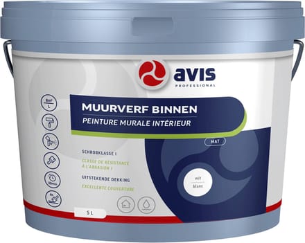 Avis Permoglaze Muurverf Mat - Wit - 1 Liter