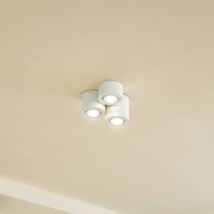 Lindby - plafondlamp - 3lichts - IJzer, aluminium - H: 14.4 cm - GX53 - wit mat