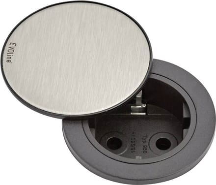 EVOline 159280003900 Inbouwstekkerdoos 1-voudig RVS, Zwart 1 stuk(s)