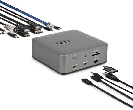 Thunderbolt 5 Dockingstation voor Drie 4K of Dual 8K Monitors met 140W Power Delivery