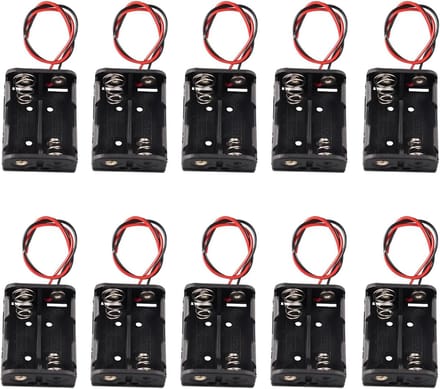 Batterij Houder - Batterij Case - Opslag Batterijen - Twee Slots - Compact Formaat - Zwart