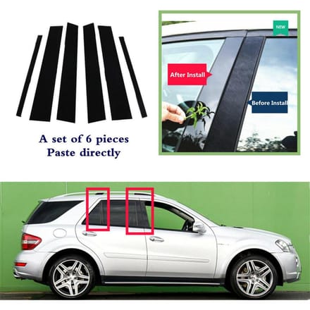 6 stuks autodeurstijlpostbekleding voor 2006-11 Mercedes Benz ML350 ML550 W164 gray