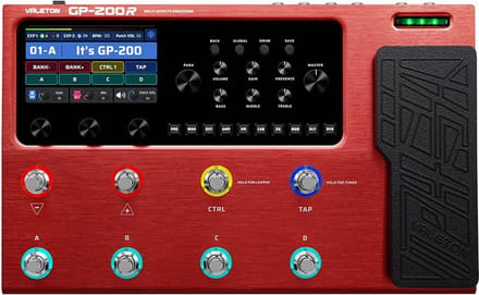 Multi effect pedaal Valeton GP-200R met IR simulatie looper audio interface PSU