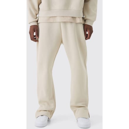 330GSM Regular Fit Split Hem Jogger | Stone | Size Small