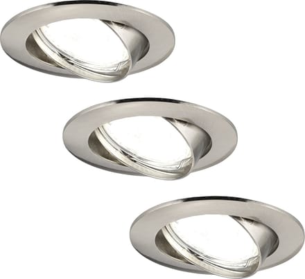 Ledvion - 3X LED Inbouwspot Amsterdam - RVS - Dimbaar - 3W - 4000K - Ø82 mm
