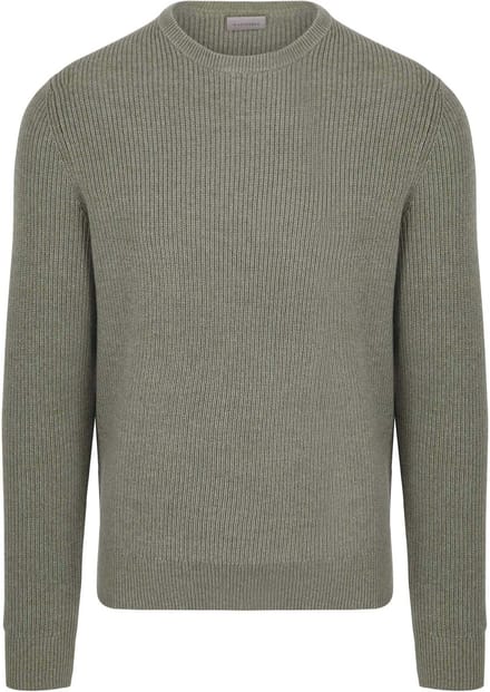 Suitable Trui Wol Blend Groen - Maat XL - Heren - Sweater