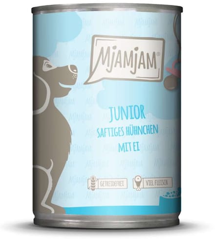 MjAMjAM Dog - Smakelijke Maaltijden Junior Blik 6x400g - Kip & Ei