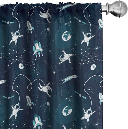 ABAKUHAUS Orbit – Gordijnen 2x75x245 cm – Microvezel – Donker teal