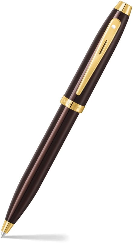 Sheaffer balpen 100 - E9370 - Coffee brown PVD gold