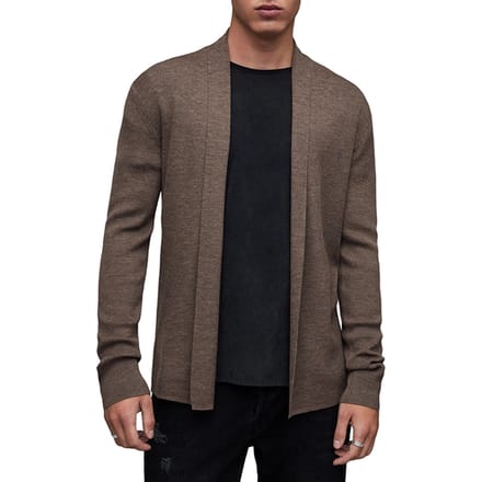 AllSaints Mode Merino Open Car Vole Brown Marl Größe: XXL | Cardigans Outlet | Herren | Braun